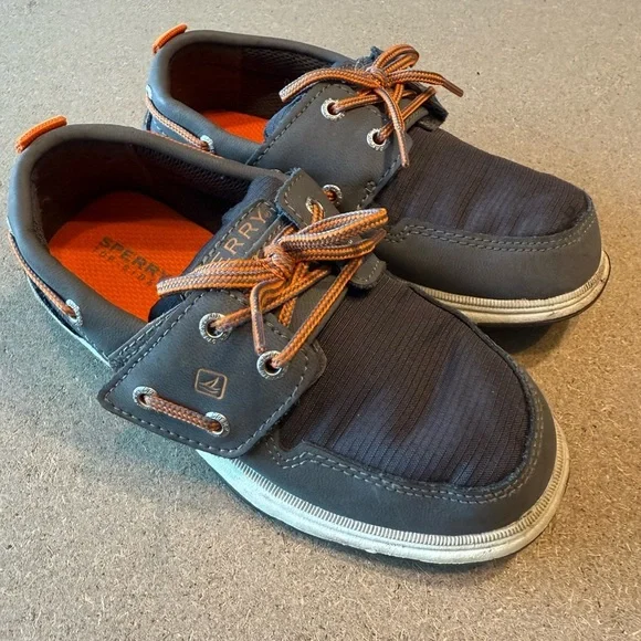 Sperry Kids Navy and Orange Sneakers - Picture 1 of 3